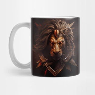 lion king warrior emblem Mug